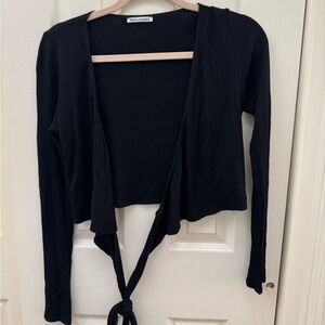 Reformation - Petalo Wrap Crop-top (SMALL US4/6, Black)